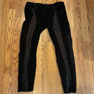 black jeans w/ brown leather accents